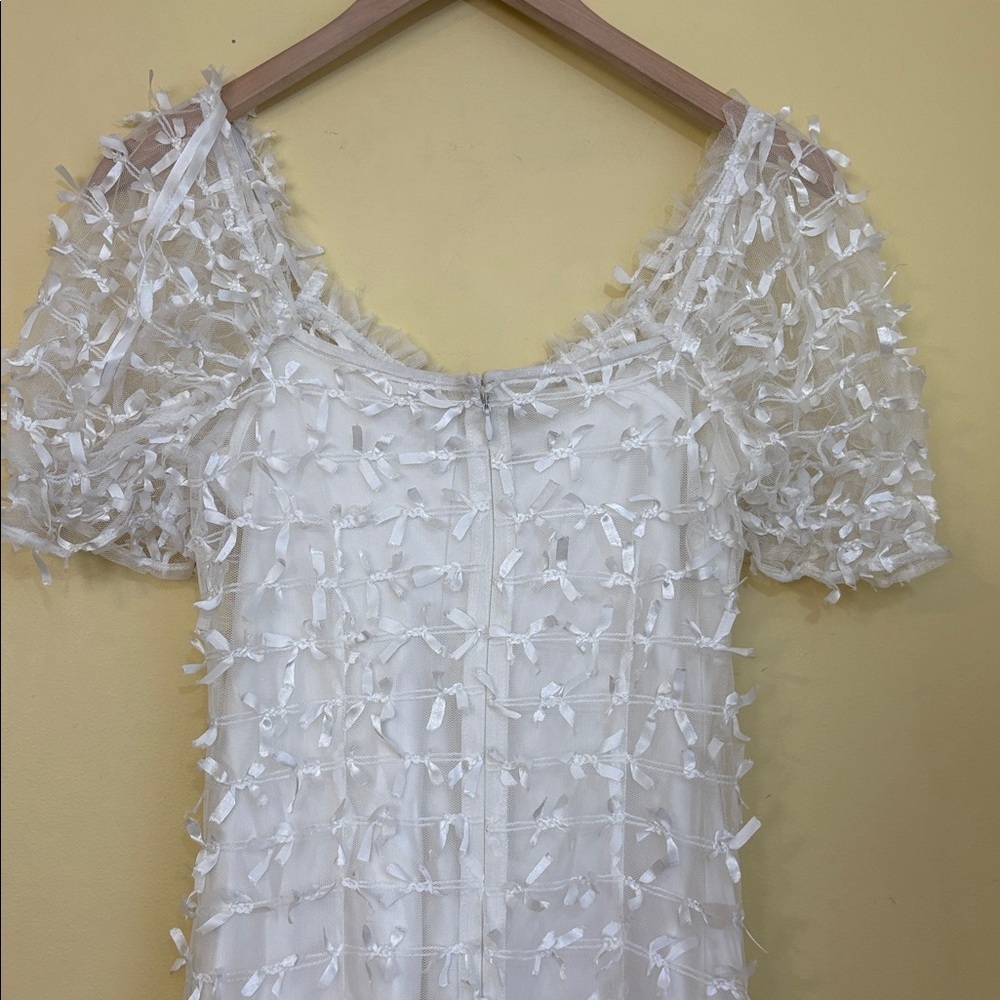 Betsey Johnson x UO | White Allover Bow Puff Sleeve Mini Slip Dress in size XS - Picture 10 of 17